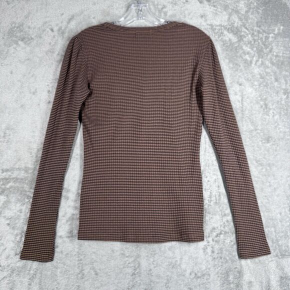 Carve Designs Shirt Womens Small Blue Brown Henley Everyday Casual Athleisure - Picture 3 of 8